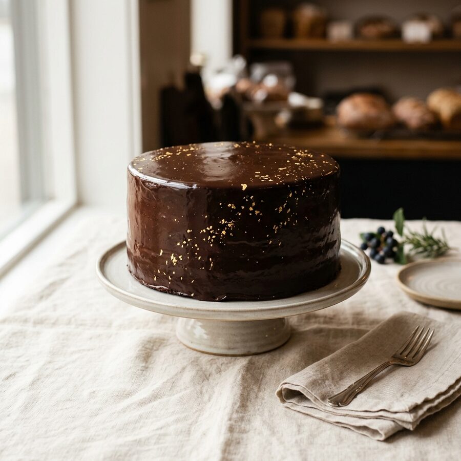 Dark Chocolate Ganache Cake